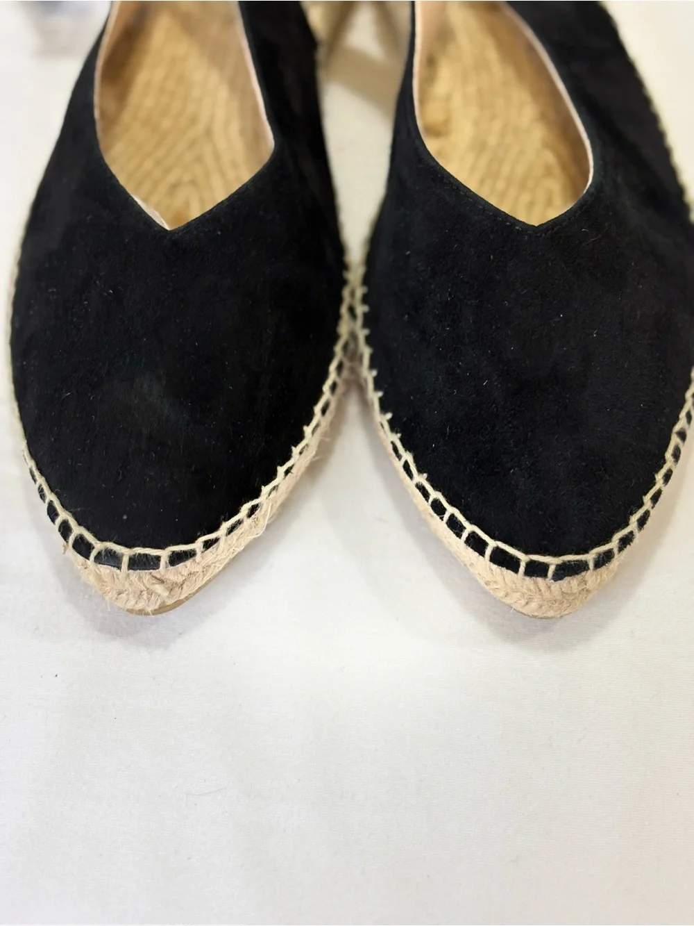 BODEN Black Suede Espadrille Slingback Flats SZ 41 = SZ 10 EUC $98